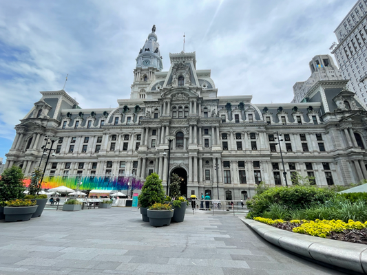 A view of Philadelphia City Hall from Dilworth Park