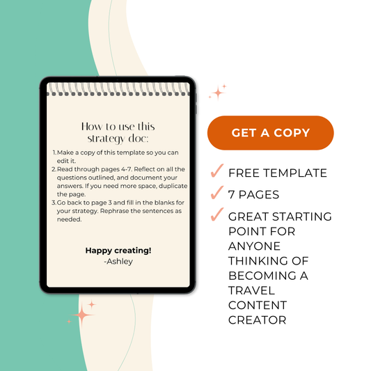 Travel Content Creator Strategy Template