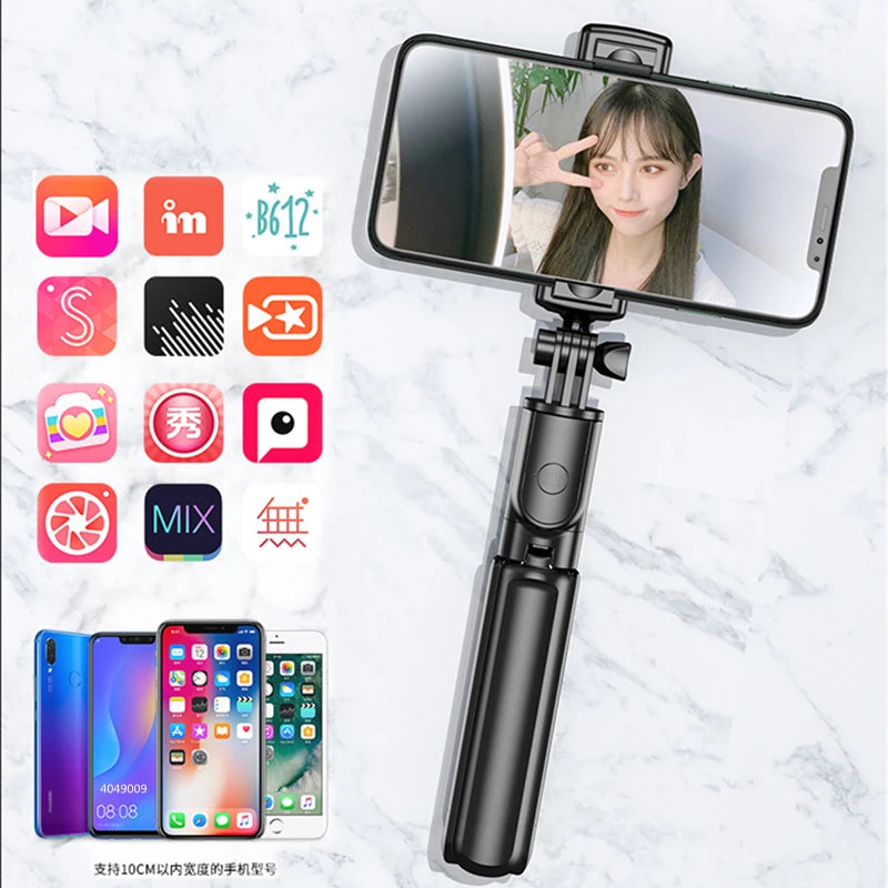 Selfie Stick & Tripod With Wireless Bluetooth Remote
